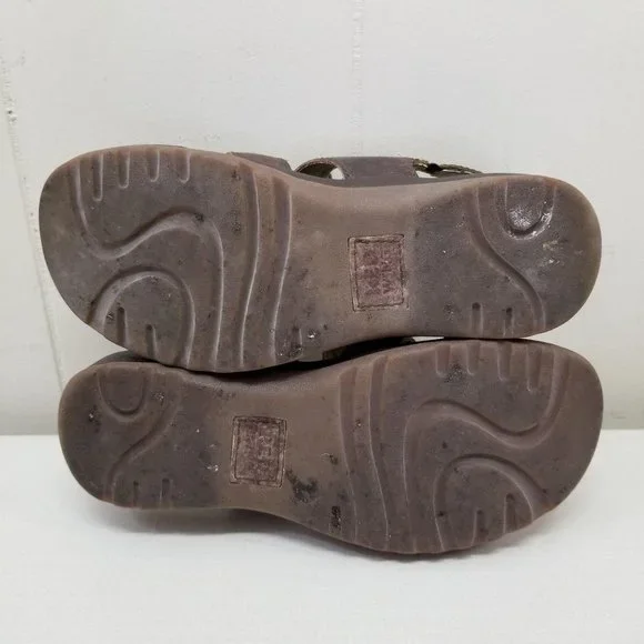 Red Wing Brown Leather Sandals 7.5M Open Toe Wedge - Picture 2 of 8